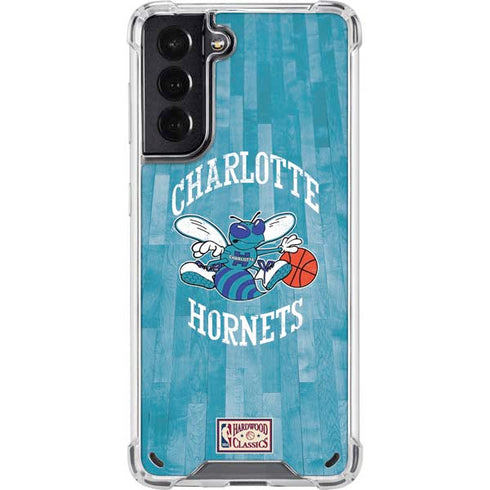 NBA Charlotte Hornets Hardwood Classics Galaxy S21 5G Clear Case