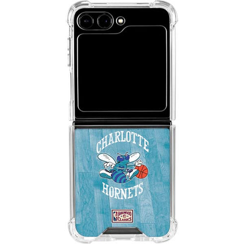 NBA Charlotte Hornets Hardwood Classics Galaxy Z Flip5 5G Clear Case