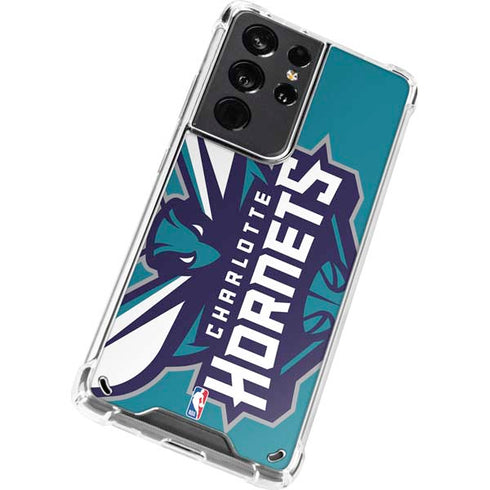 NBA Charlotte Hornets Large Logo Galaxy S21 Ultra 5G Clear Case