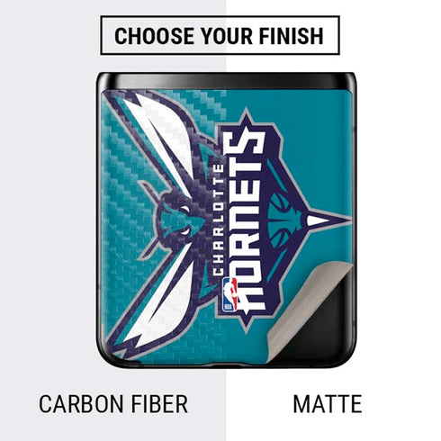 NBA Charlotte Hornets Large Logo Galaxy Z Flip Skin