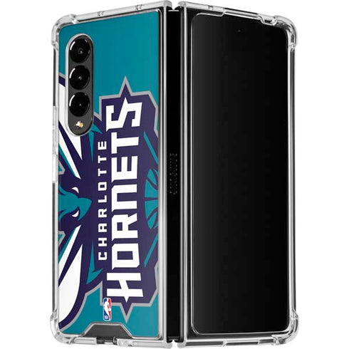 NBA Charlotte Hornets Large Logo Galaxy Z Fold4 5G Clear Case
