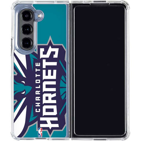 NBA Charlotte Hornets Large Logo Galaxy Z Fold5 5G Clear Case
