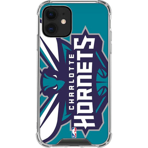 NBA Charlotte Hornets Large Logo iPhone 12 Clear Case