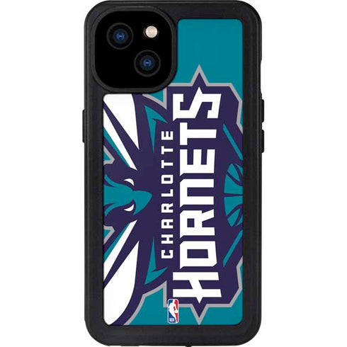 NBA Charlotte Hornets Large Logo iPhone 15 Plus Waterproof Case
