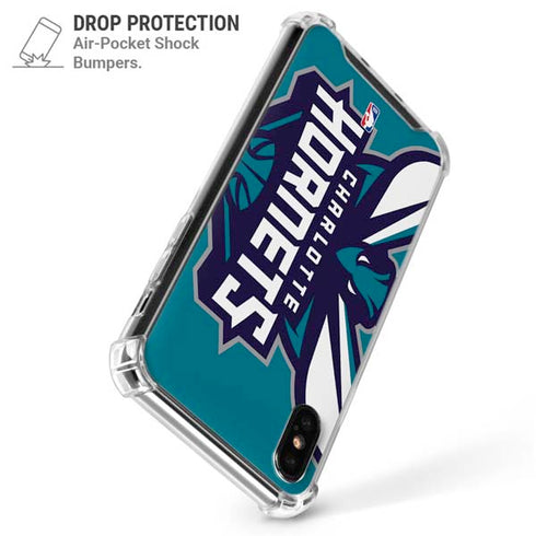 NBA Charlotte Hornets Large Logo iPhone XS Max Clear Case