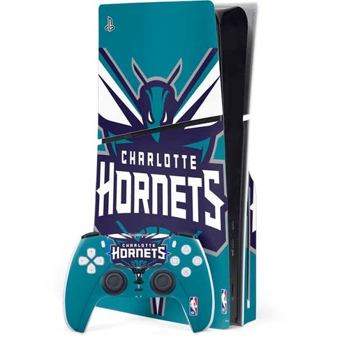 NBA Charlotte Hornets Large Logo PS5 Slim Disk Bundle Skin