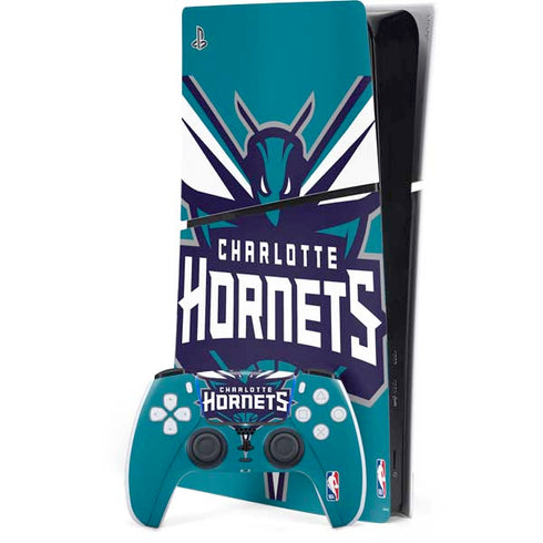 NBA Charlotte Hornets Large Logo PS5 Slim Digital Edition Bundle Skin