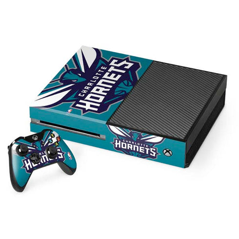 NBA Charlotte Hornets Large Logo Xbox One Console and Controller Bundle Skin