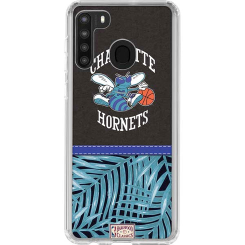 NBA Charlotte Hornets Retro Palms Galaxy A21 Clear Case