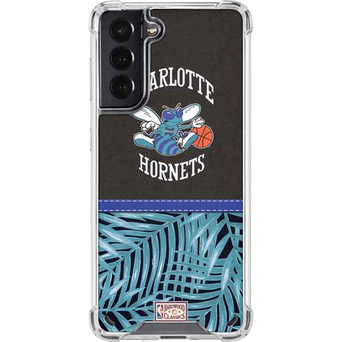 NBA Charlotte Hornets Retro Palms Galaxy S21 5G Clear Case