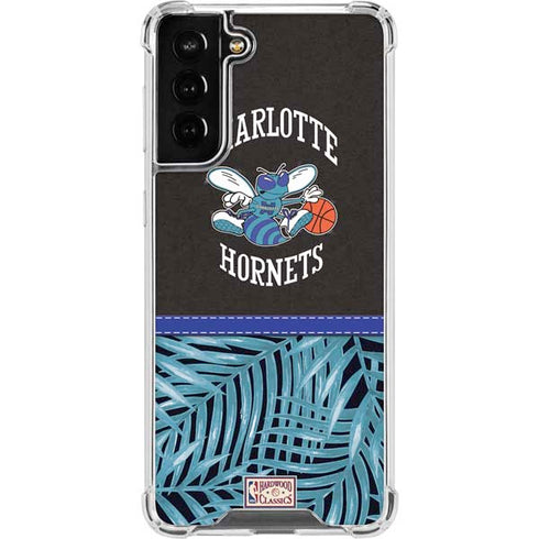 NBA Charlotte Hornets Retro Palms Galaxy S21 FE Clear Case