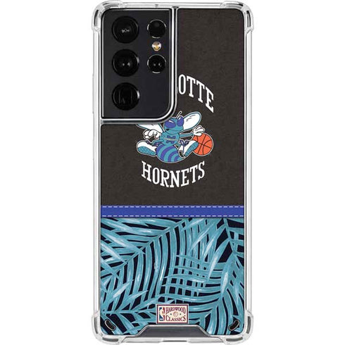NBA Charlotte Hornets Retro Palms Galaxy S21 Ultra 5G Clear Case