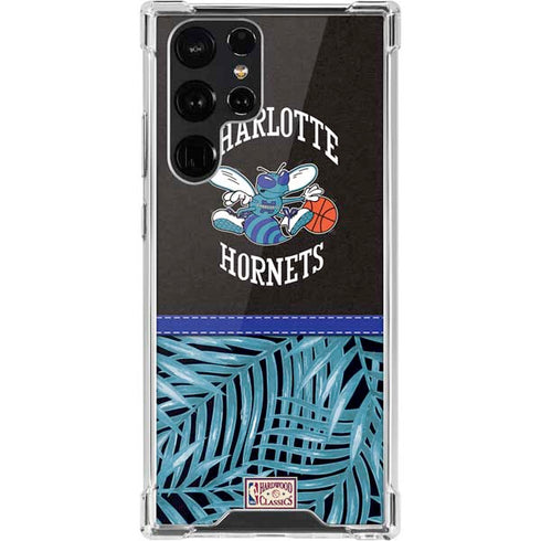 NBA Charlotte Hornets Retro Palms Galaxy S22 Ultra Clear Case