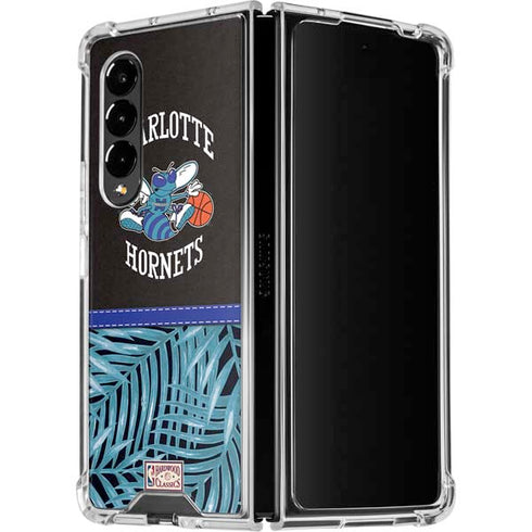NBA Charlotte Hornets Retro Palms Galaxy Z Fold4 5G Clear Case