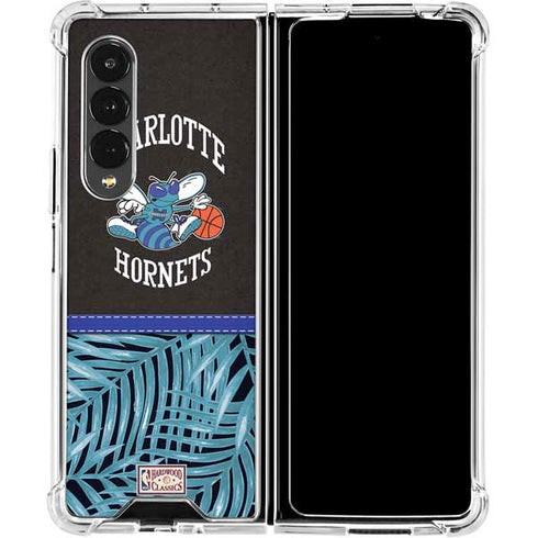NBA Charlotte Hornets Retro Palms Galaxy Z Fold4 5G Clear Case