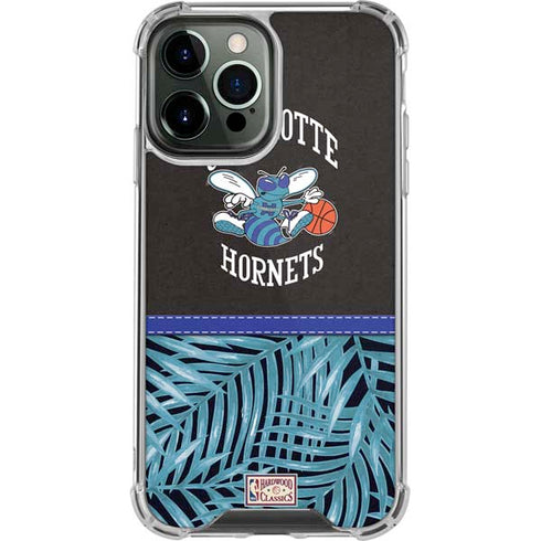 NBA Charlotte Hornets Retro Palms iPhone 14 Pro Max Clear Case