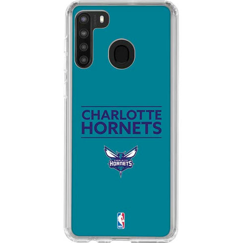 NBA Charlotte Hornets Standard - Blue Galaxy A21 Clear Case