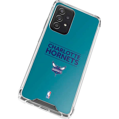 NBA Charlotte Hornets Standard - Blue Galaxy A72 5G Clear Case