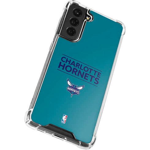 NBA Charlotte Hornets Standard - Blue Galaxy S21 FE Clear Case