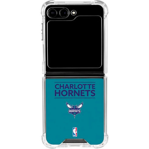 NBA Charlotte Hornets Standard - Blue Galaxy Z Flip5 5G Clear Case