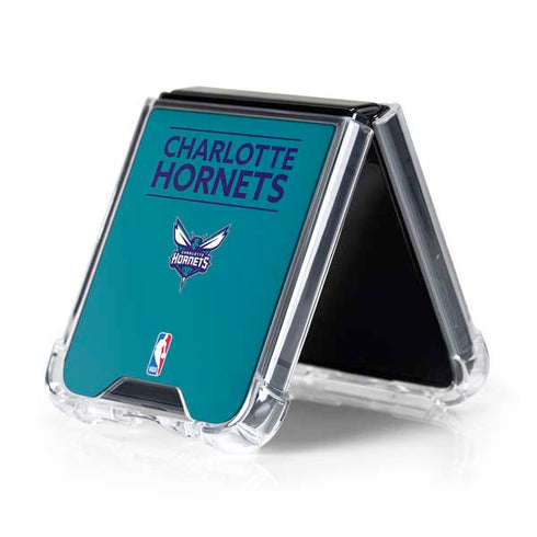 NBA Charlotte Hornets Standard - Blue Galaxy Z Flip5 5G Clear Case
