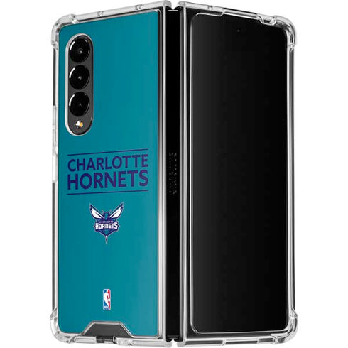 NBA Charlotte Hornets Standard - Blue Galaxy Z Fold4 5G Clear Case