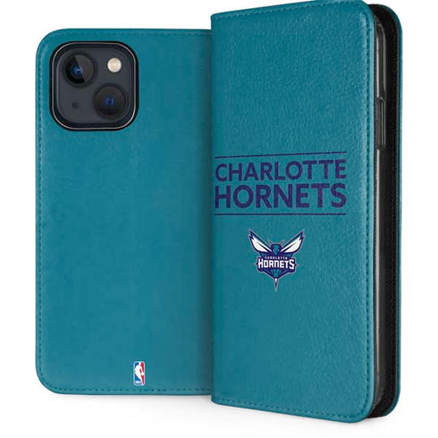 NBA Charlotte Hornets Standard - Blue iPhone 15 Plus Folio Case