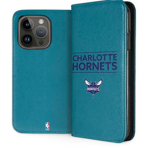 NBA Charlotte Hornets Standard - Blue iPhone 15 Pro Folio Case