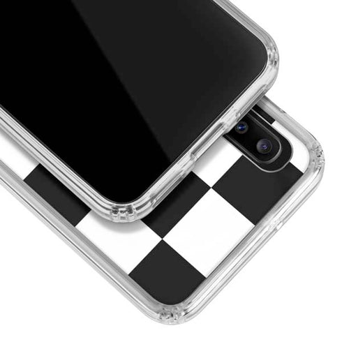 Checkerboard Split Galaxy A20 Clear Case