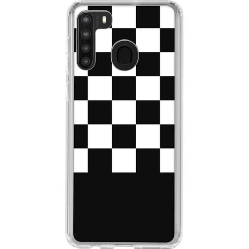 Checkerboard Split Galaxy A21 Clear Case