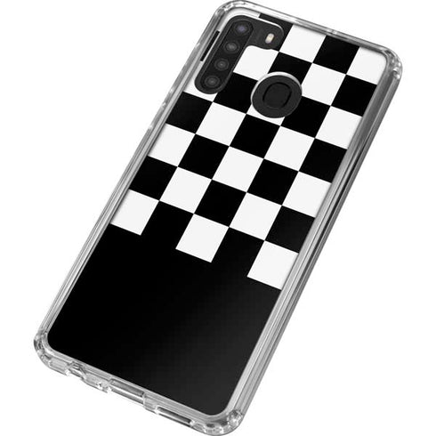 Checkerboard Split Galaxy A21 Clear Case