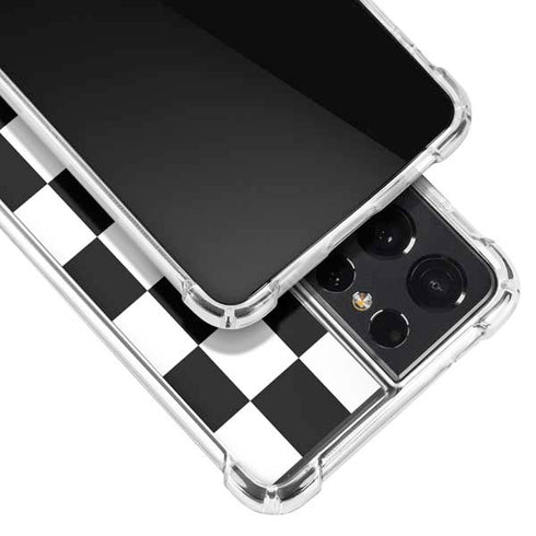 Checkerboard Split Galaxy S21 Ultra 5G Clear Case