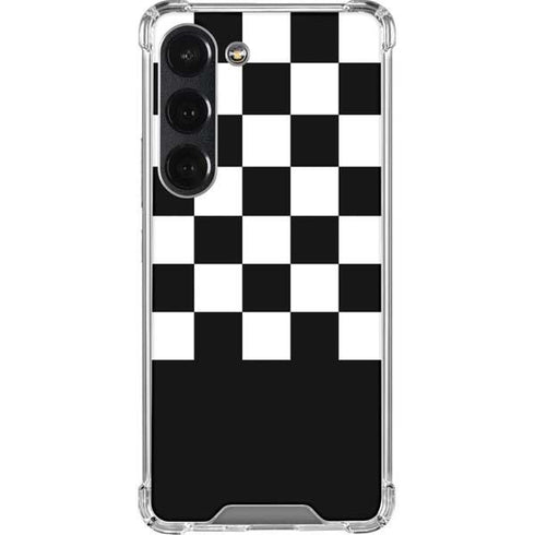 Checkerboard Split Galaxy S23 Clear Case