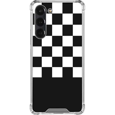 Checkerboard Split Galaxy S23 Plus Clear Case