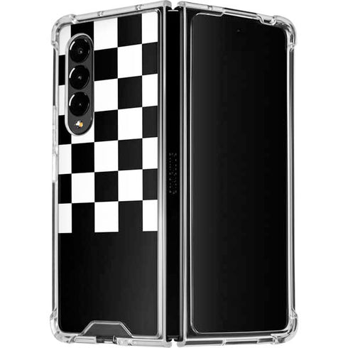 Checkerboard Split Galaxy Z Fold4 5G Clear Case