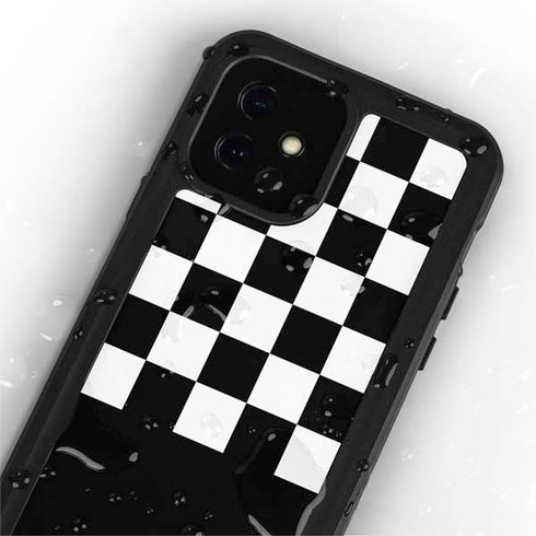 Checkerboard Split iPhone 12 Mini Waterproof Case