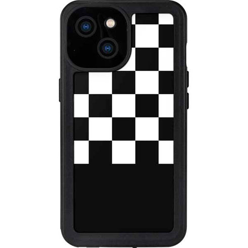 Checkerboard Split iPhone 13 Mini Waterproof Case