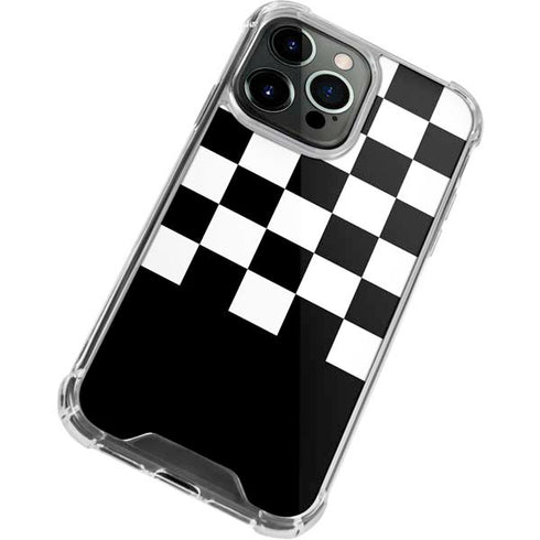 Checkerboard Split iPhone 13 Pro Max Clear Case