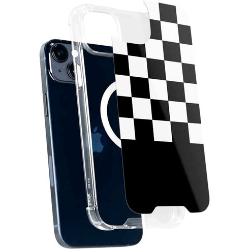 Checkerboard Split iPhone 15 Plus MagSafe Case