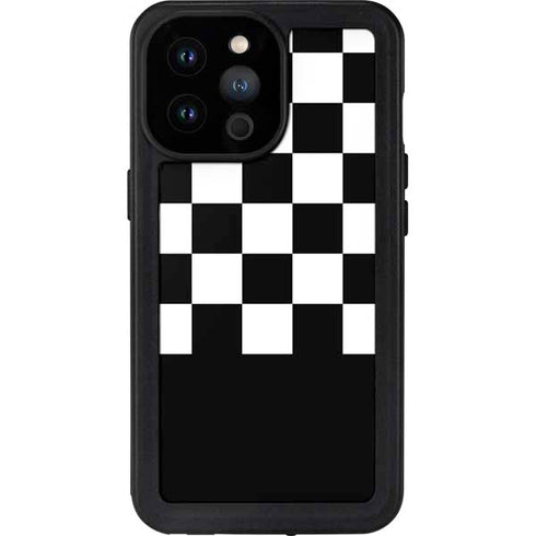 Checkerboard Split iPhone 14 Pro Max Waterproof Case