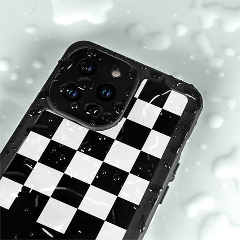 Checkerboard Split iPhone 14 Pro Max Waterproof Case