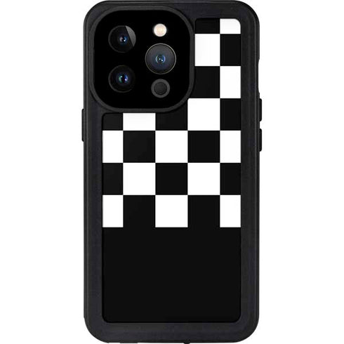 Checkerboard Split iPhone 14 Pro Waterproof Case