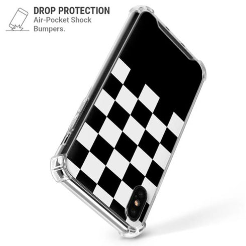 Checkerboard Split iPhone XS Max Clear Case