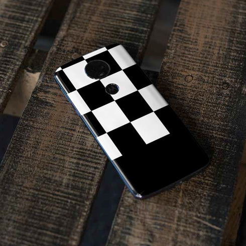 Checkerboard Split Moto E5 Plus Skin