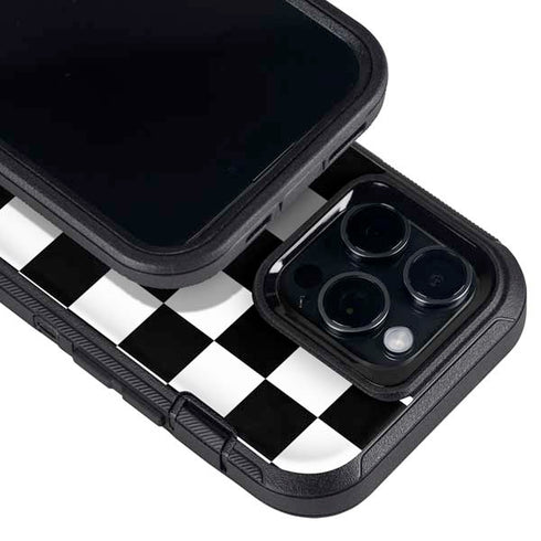 Checkerboard Split Otterbox Defender iPhone Skin