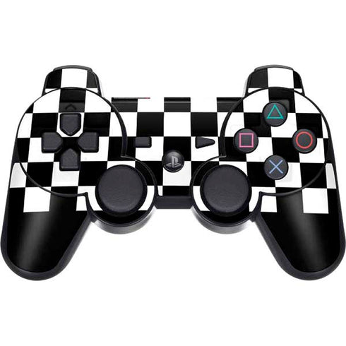 Checkerboard Split PS3 Dual Shock wireless controller Skin