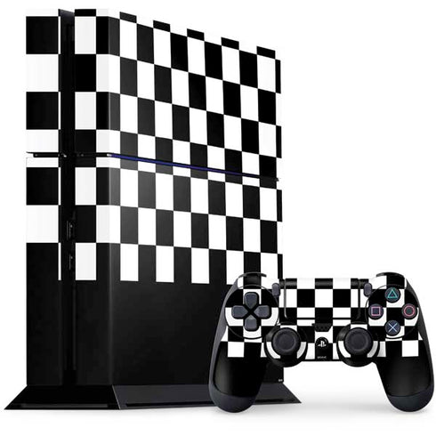 Checkerboard Split PS4 Console and Controller Bundle Skin
