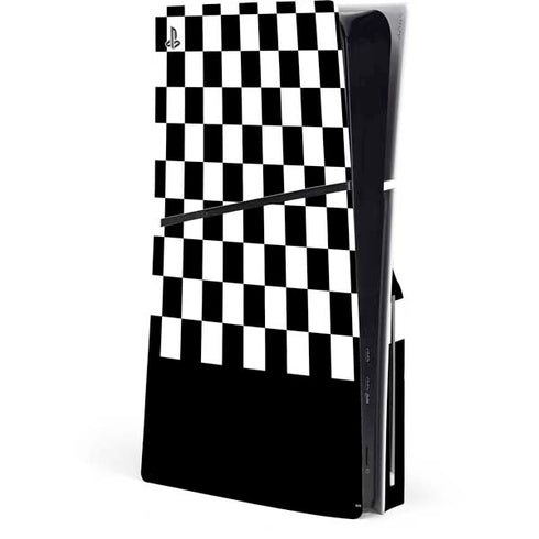 Checkerboard Split PS5 Slim Disk Console Skin