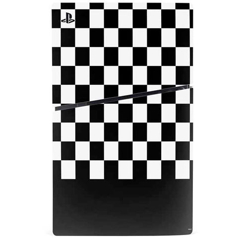 Checkerboard Split PS5 Slim Disk Console Skin