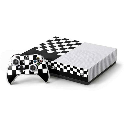 Checkerboard Split Xbox One S Console and Controller Bundle Skin